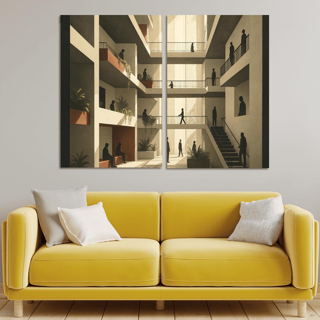 Terraced Lightfall Atrium canvas paintings frame
