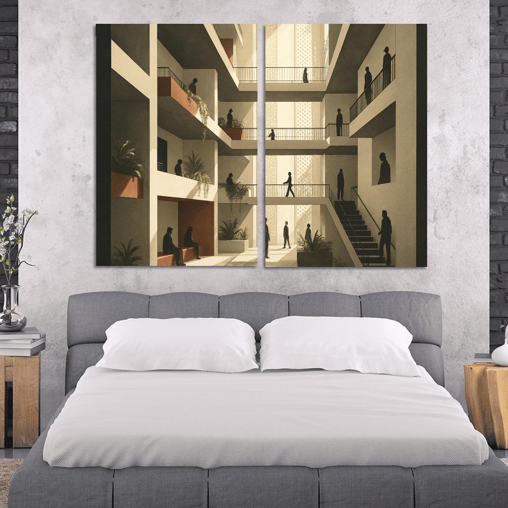 Terraced Lightfall Atrium canvas paintings frame