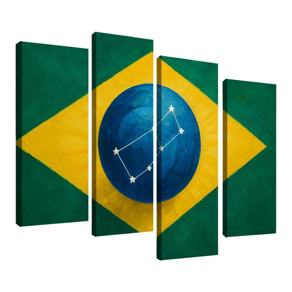 Emerald Globe And Stars A New Take On A Green Field Banner framed paintings