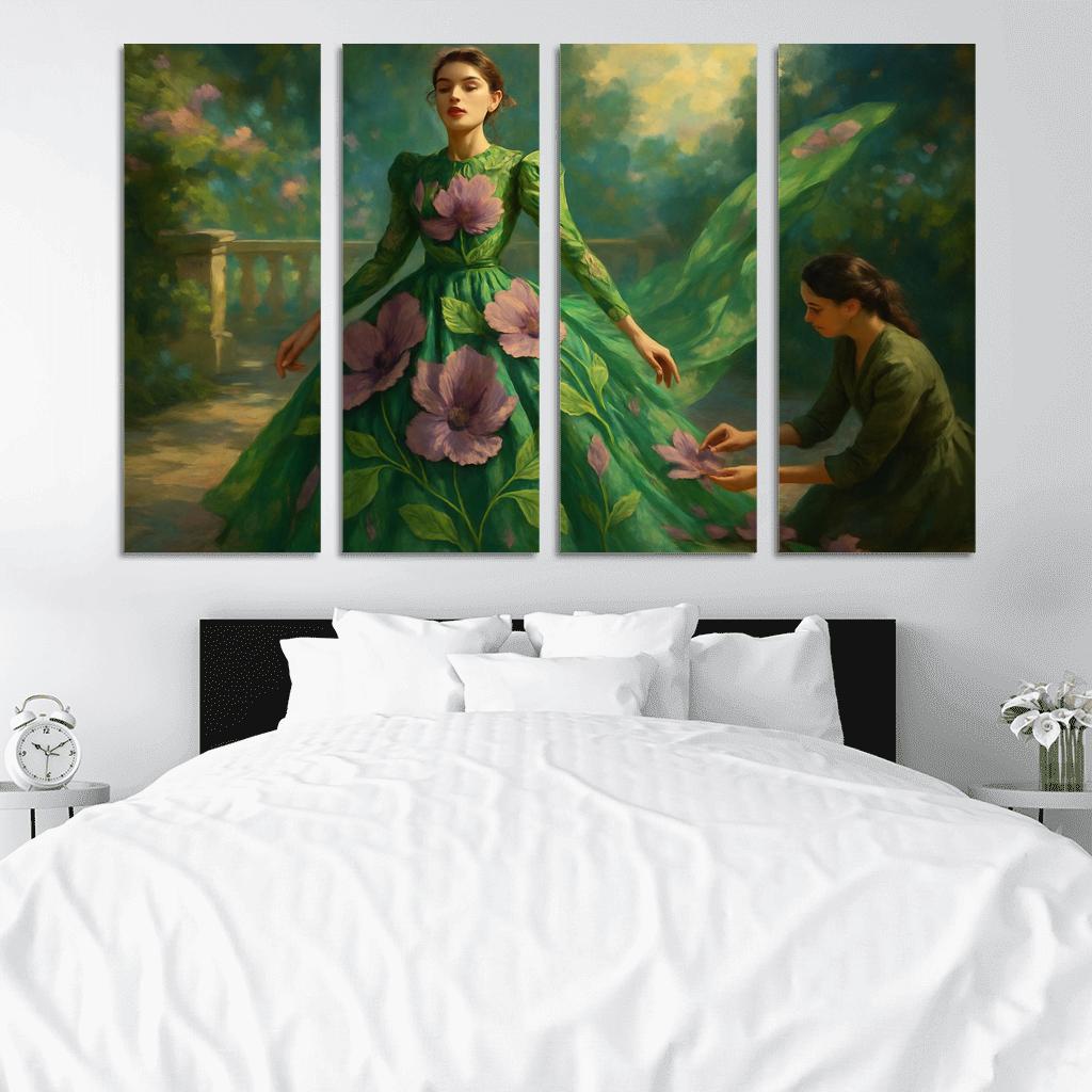 Botanical Couture canvas paintings frame