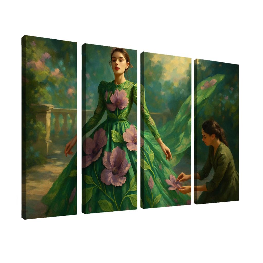 Botanical Couture canvas paintings frame