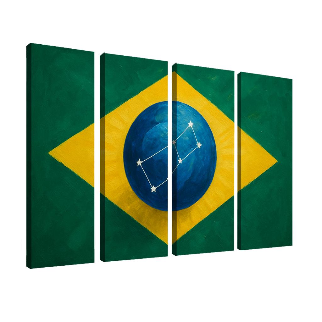 Emerald Globe And Stars A New Take On A Green Field Banner framed paintings