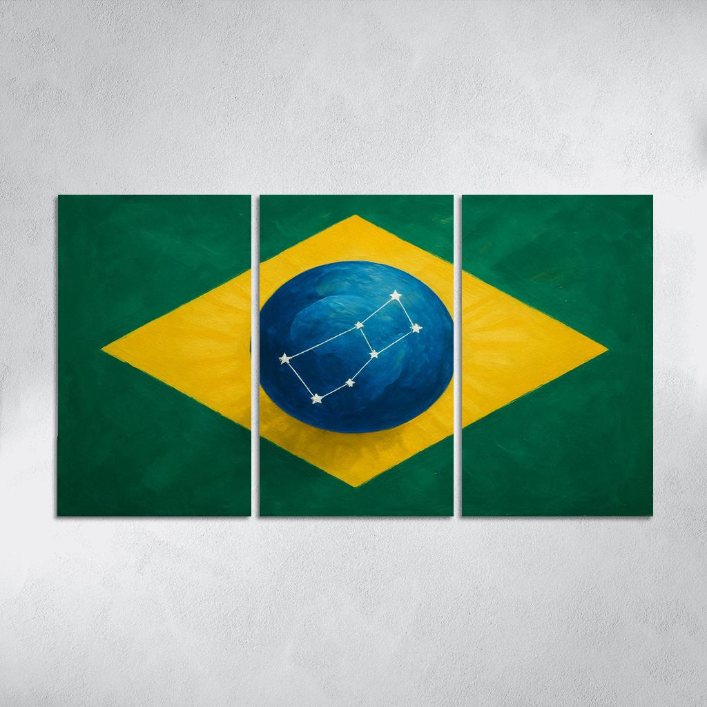 Emerald Globe And Stars A New Take On A Green Field Banner framed paintings