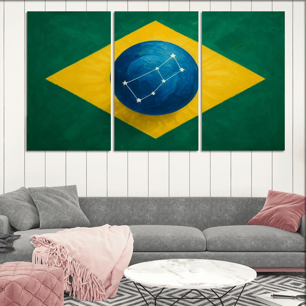 Emerald Globe And Stars A New Take On A Green Field Banner framed paintings