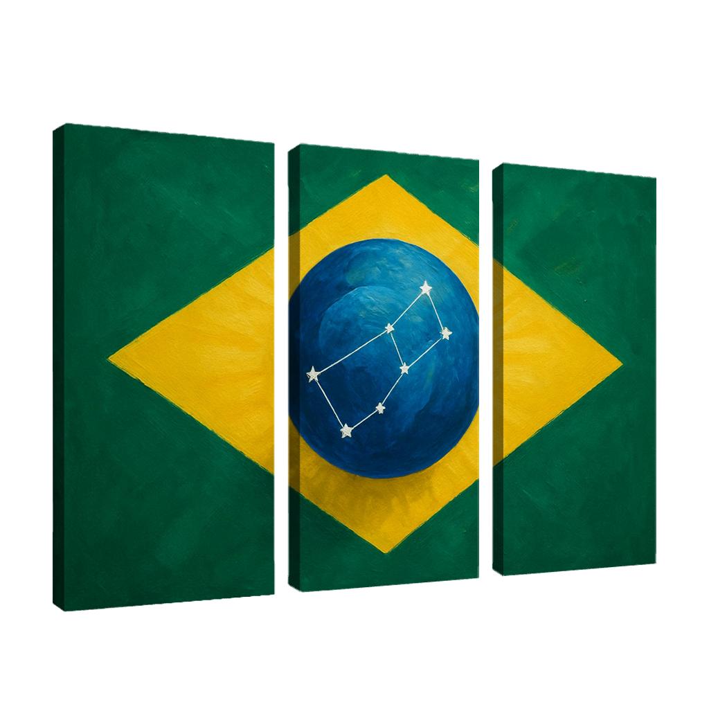 Emerald Globe And Stars A New Take On A Green Field Banner framed paintings