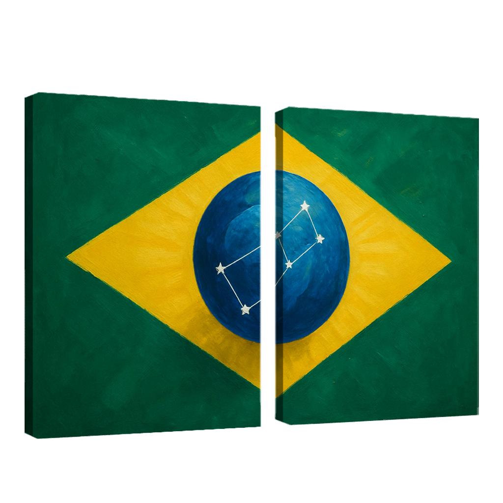 Emerald Globe And Stars A New Take On A Green Field Banner framed paintings