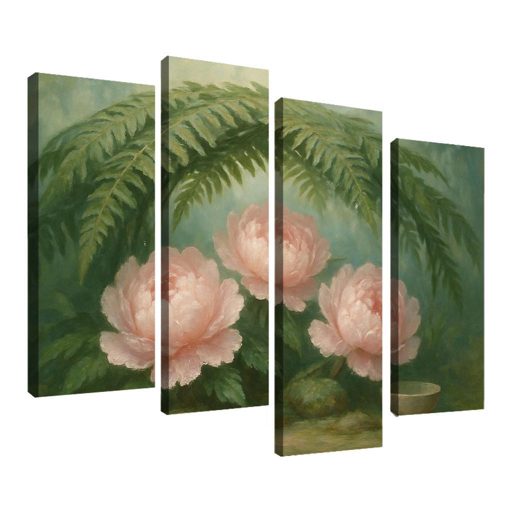 Verdant Fern And Peony Pavilion wall decor