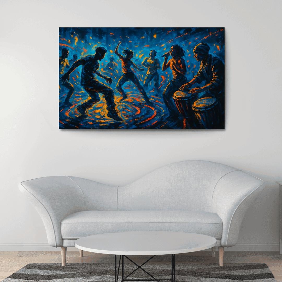 Electro Tribal House Movement canvas paintings frame