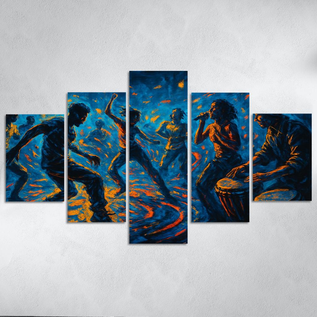 Electro Tribal House Movement canvas paintings frame