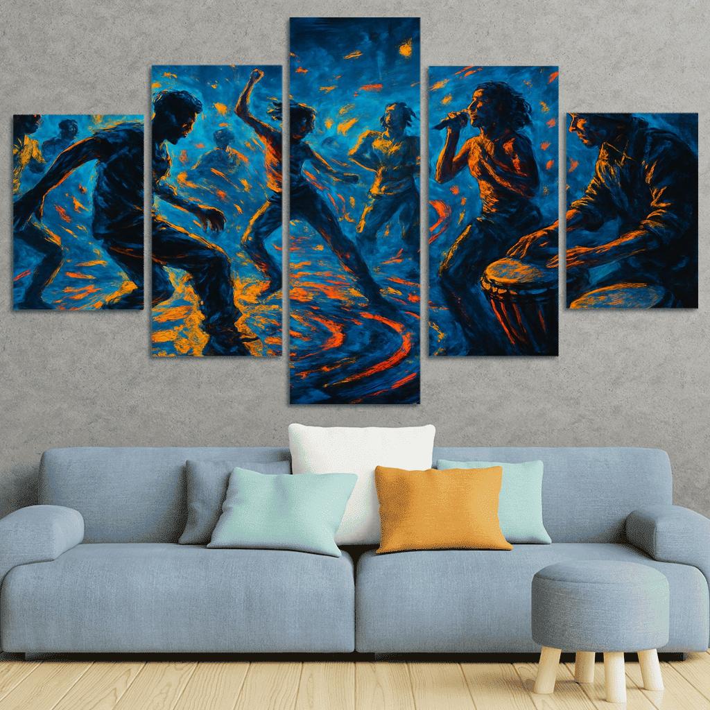 Electro Tribal House Movement canvas paintings frame