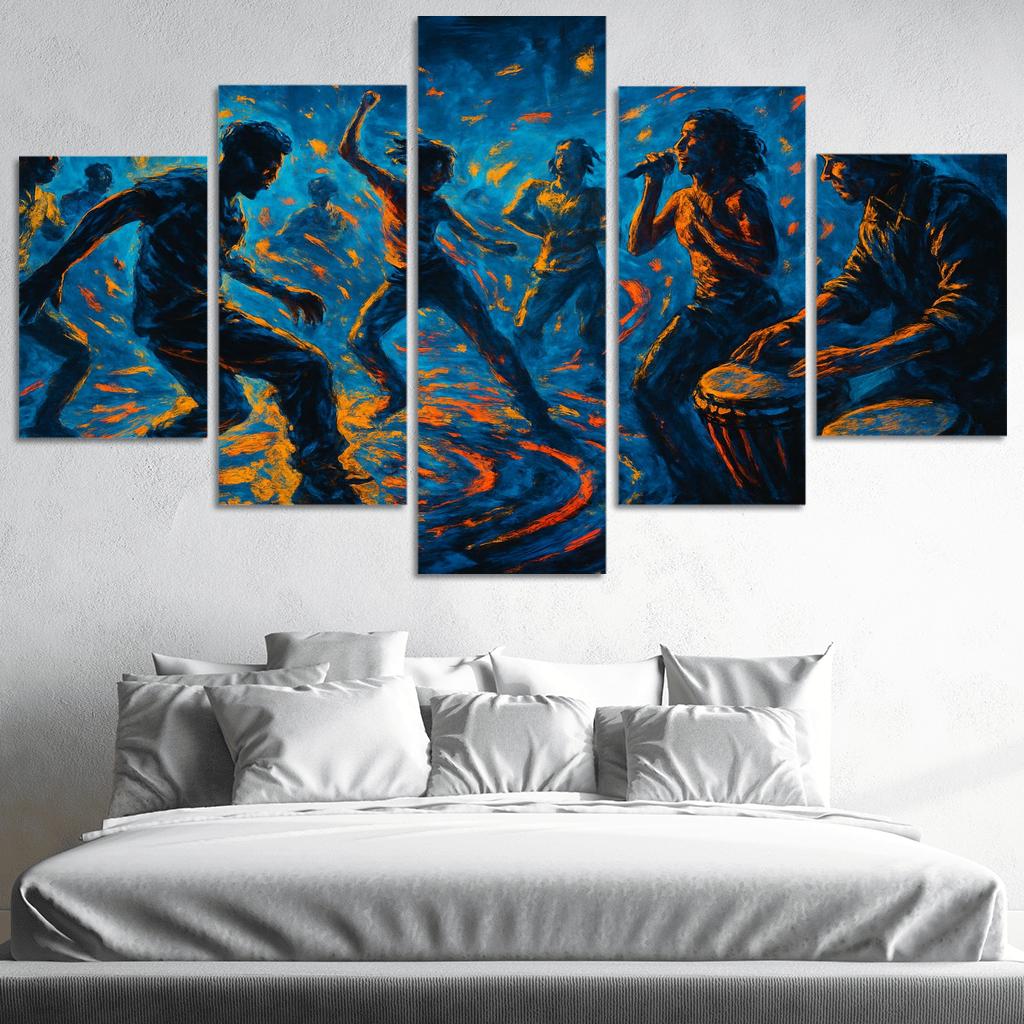 Electro Tribal House Movement canvas paintings frame
