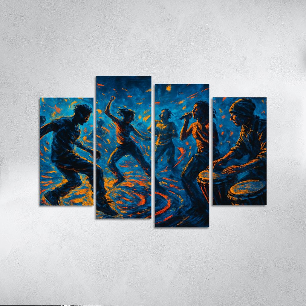 Electro Tribal House Movement canvas paintings frame