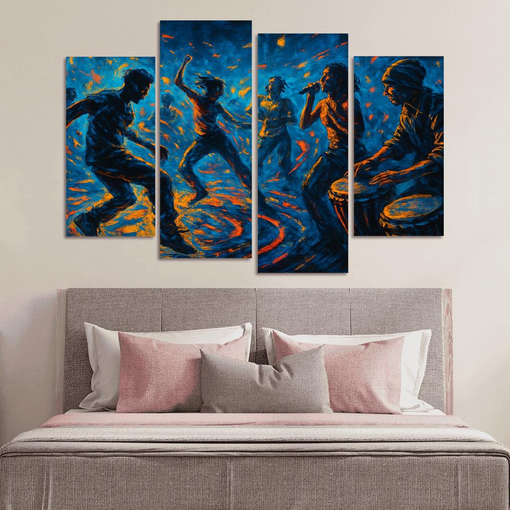 Electro Tribal House Movement canvas paintings frame