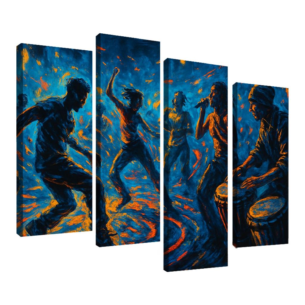 Electro Tribal House Movement canvas paintings frame