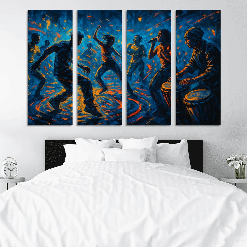 Electro Tribal House Movement canvas paintings frame