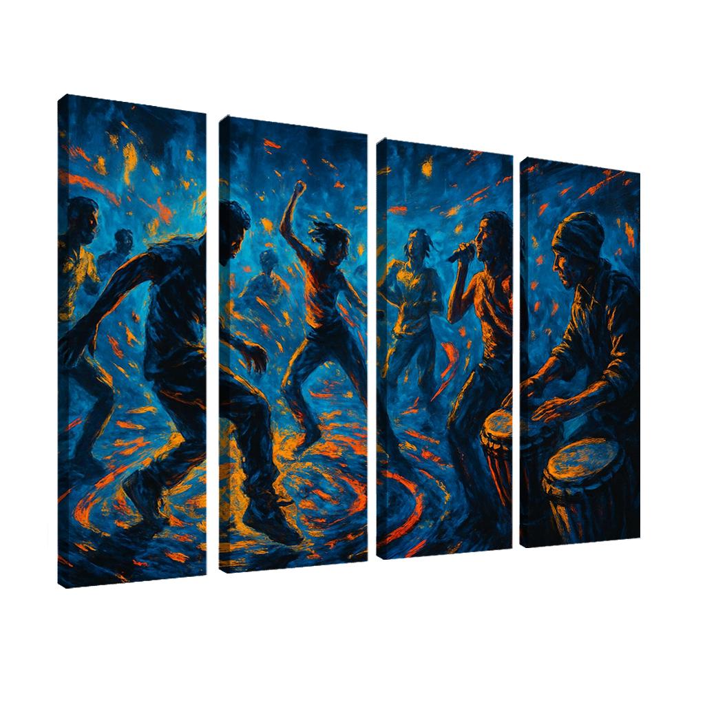 Electro Tribal House Movement canvas paintings frame