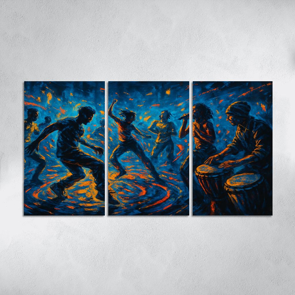 Electro Tribal House Movement canvas paintings frame
