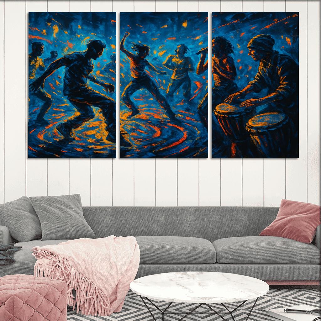 Electro Tribal House Movement canvas paintings frame