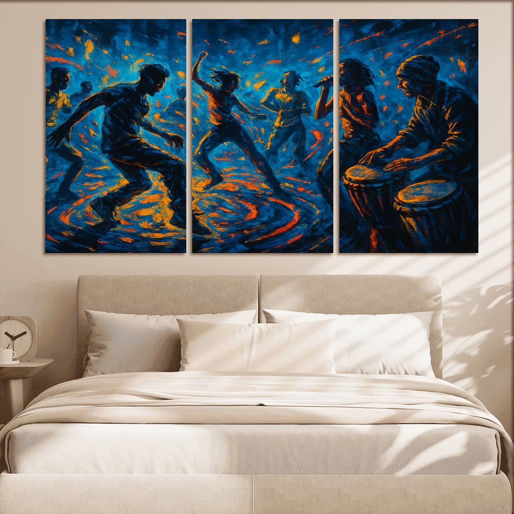 Electro Tribal House Movement canvas paintings frame