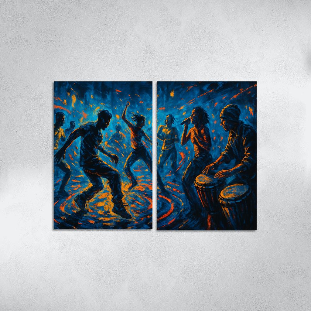 Electro Tribal House Movement canvas paintings frame