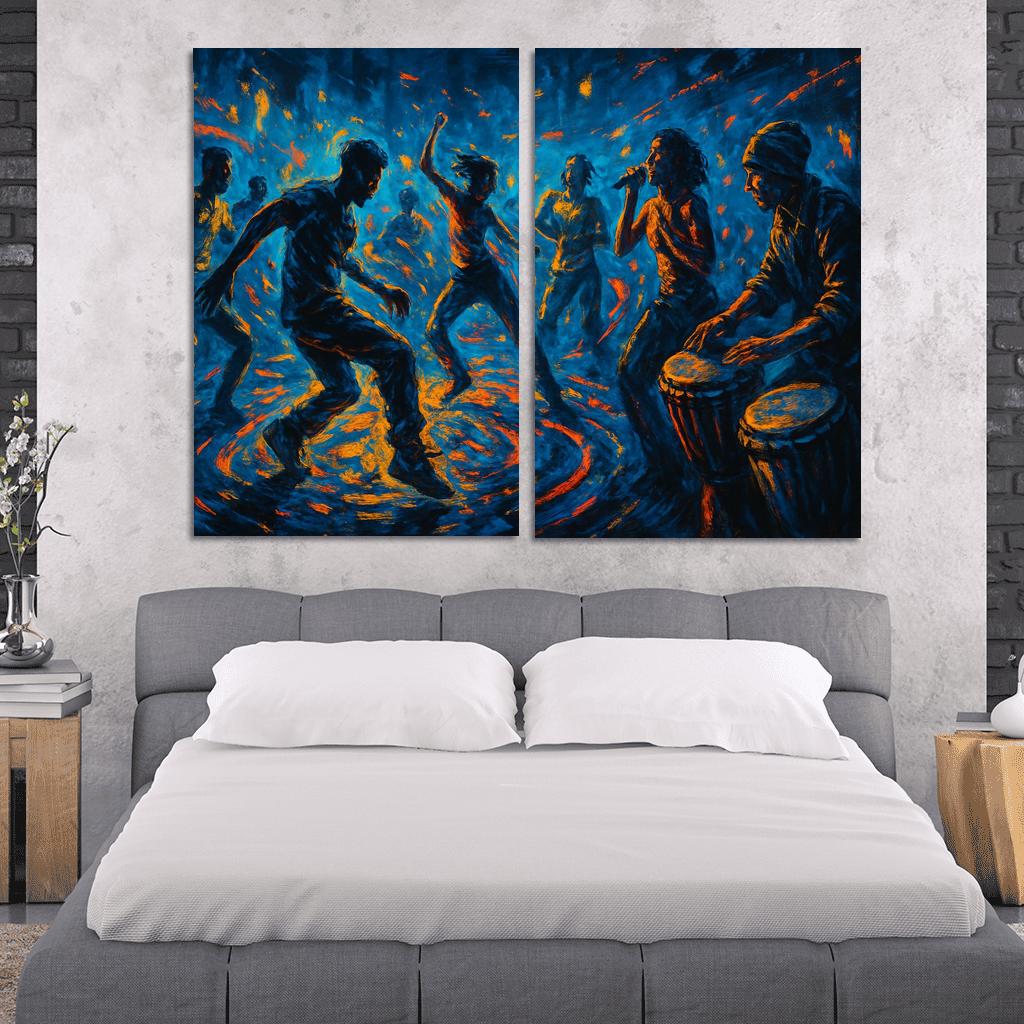 Electro Tribal House Movement canvas paintings frame