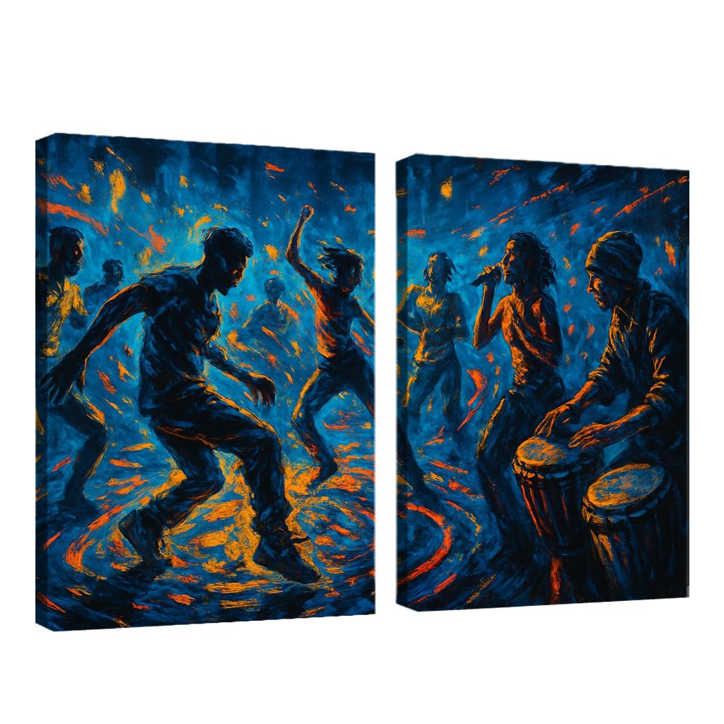 Electro Tribal House Movement canvas paintings frame