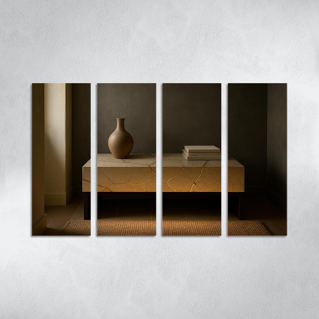 Luminous Kintsugi Console modern paintings frame