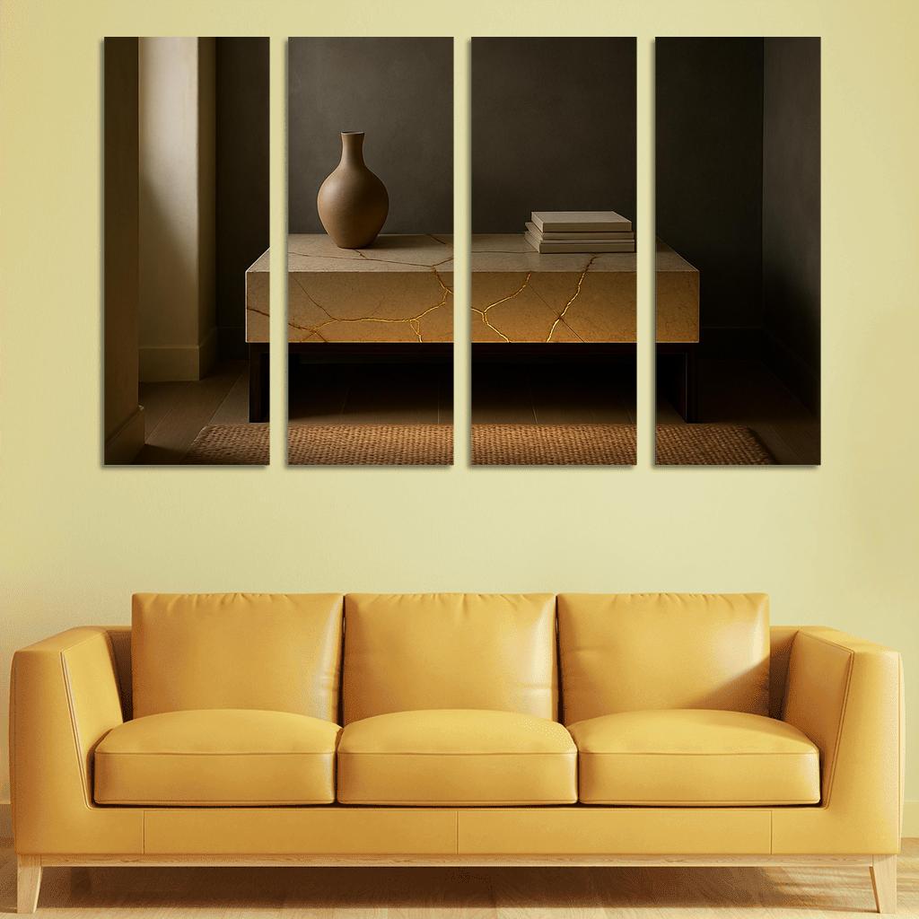 Luminous Kintsugi Console modern paintings frame