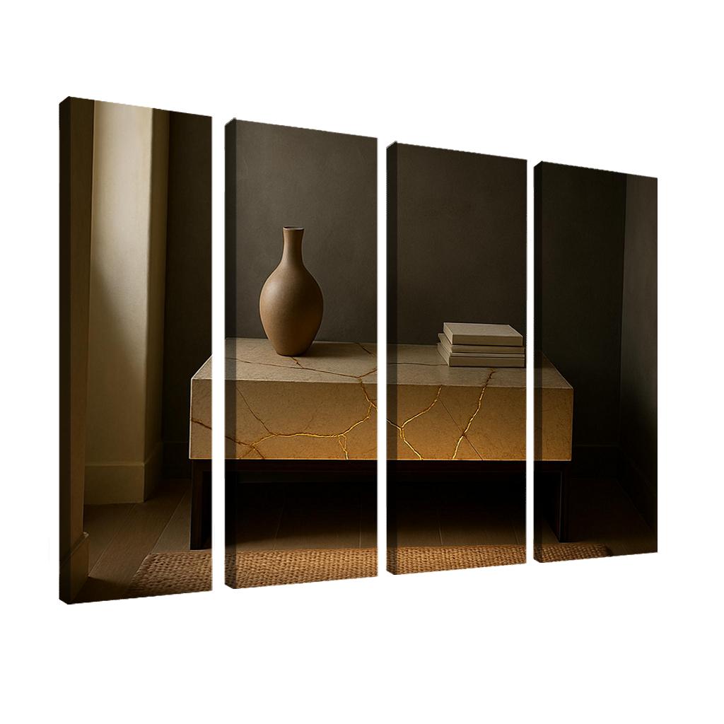Luminous Kintsugi Console modern paintings frame