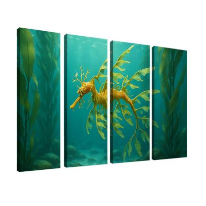 Leafy Sea Dragon In Kelp Forest modern paintings frame