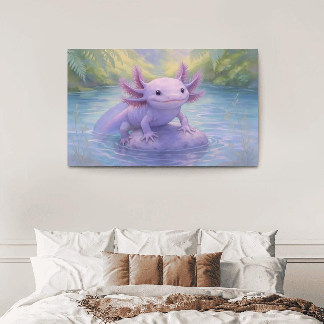 Axolotl In Crystal Spring framed paintings