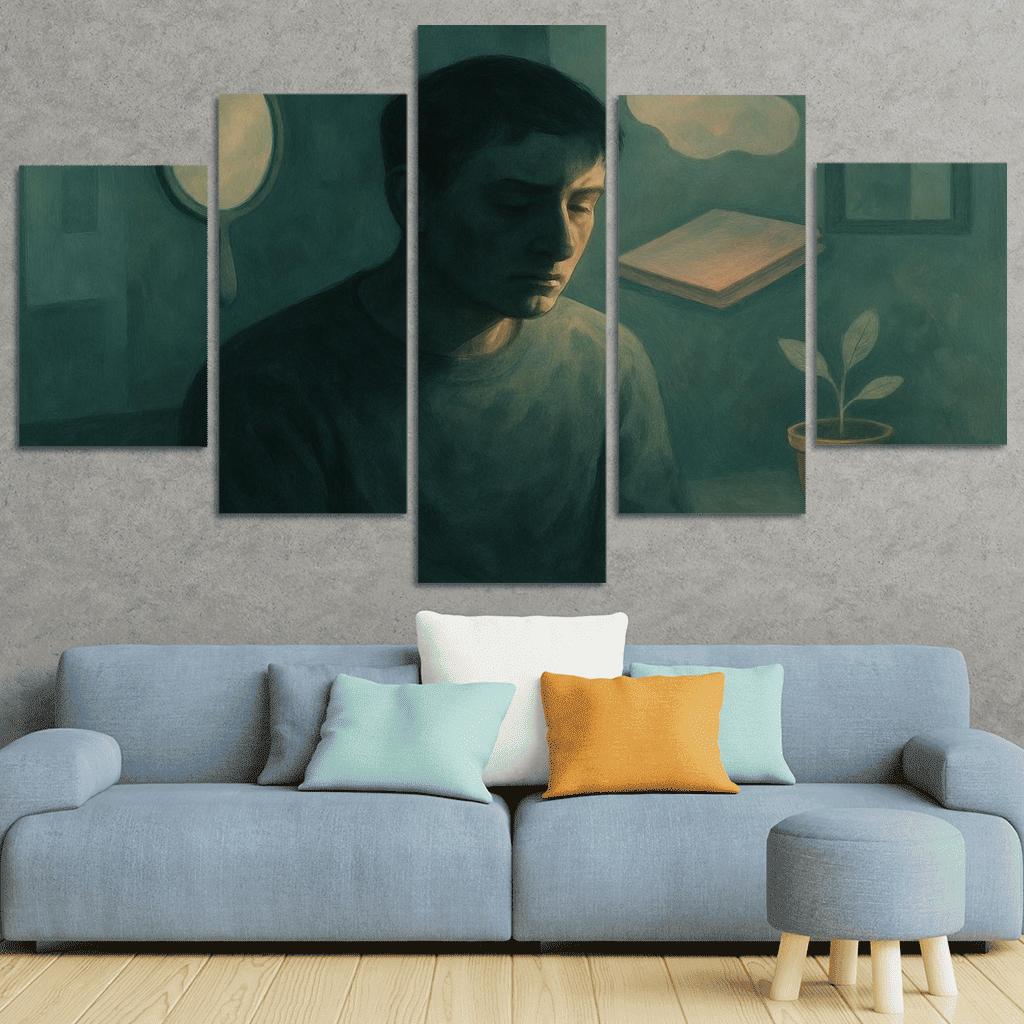 Silent Burdens Mental Health Portraits custom paintings frame