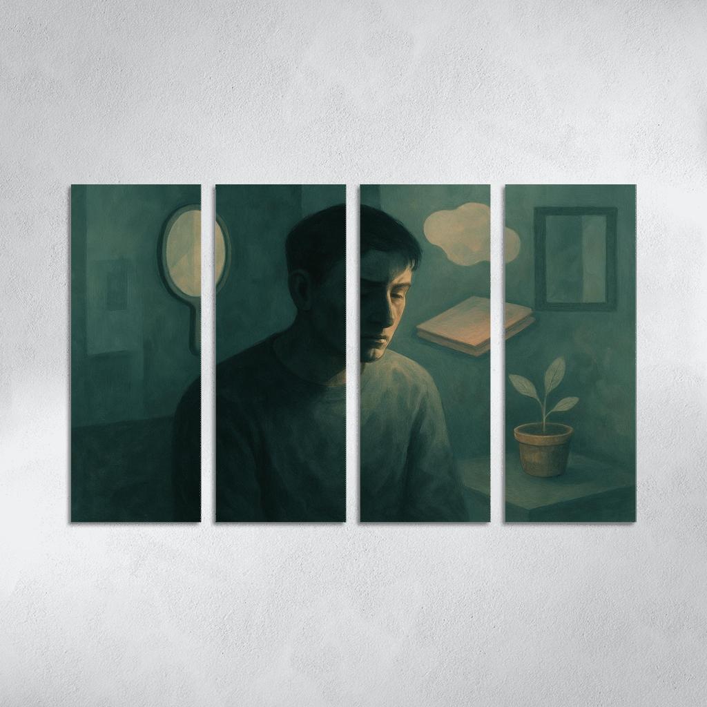 Silent Burdens Mental Health Portraits custom paintings frame