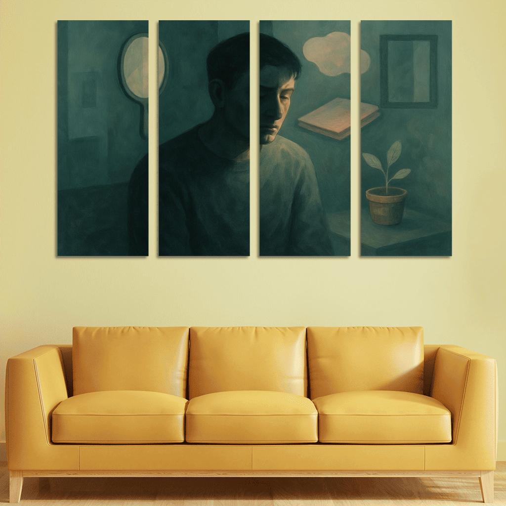 Silent Burdens Mental Health Portraits custom paintings frame