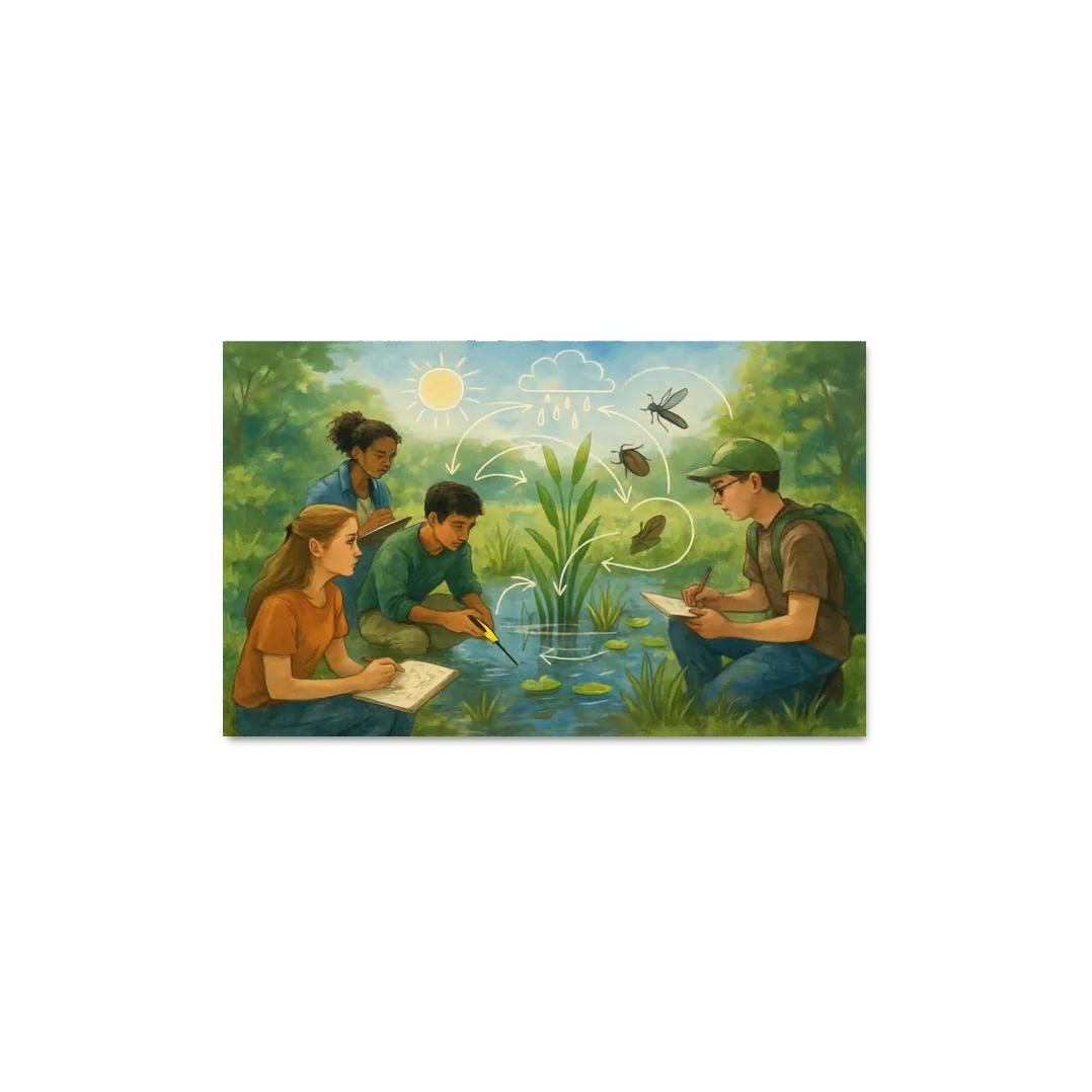 Systems Thinking Nature Lab oil paintings frame