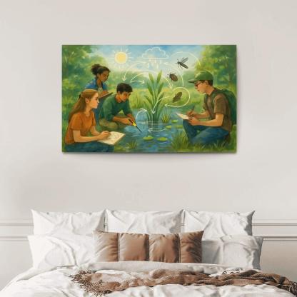 Systems Thinking Nature Lab oil paintings frame