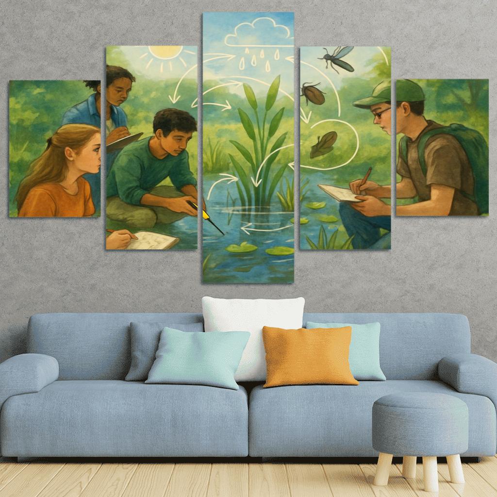 Systems Thinking Nature Lab oil paintings frame