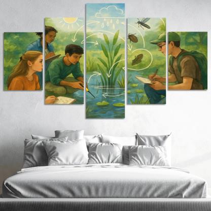 Systems Thinking Nature Lab oil paintings frame