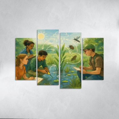 Systems Thinking Nature Lab oil paintings frame