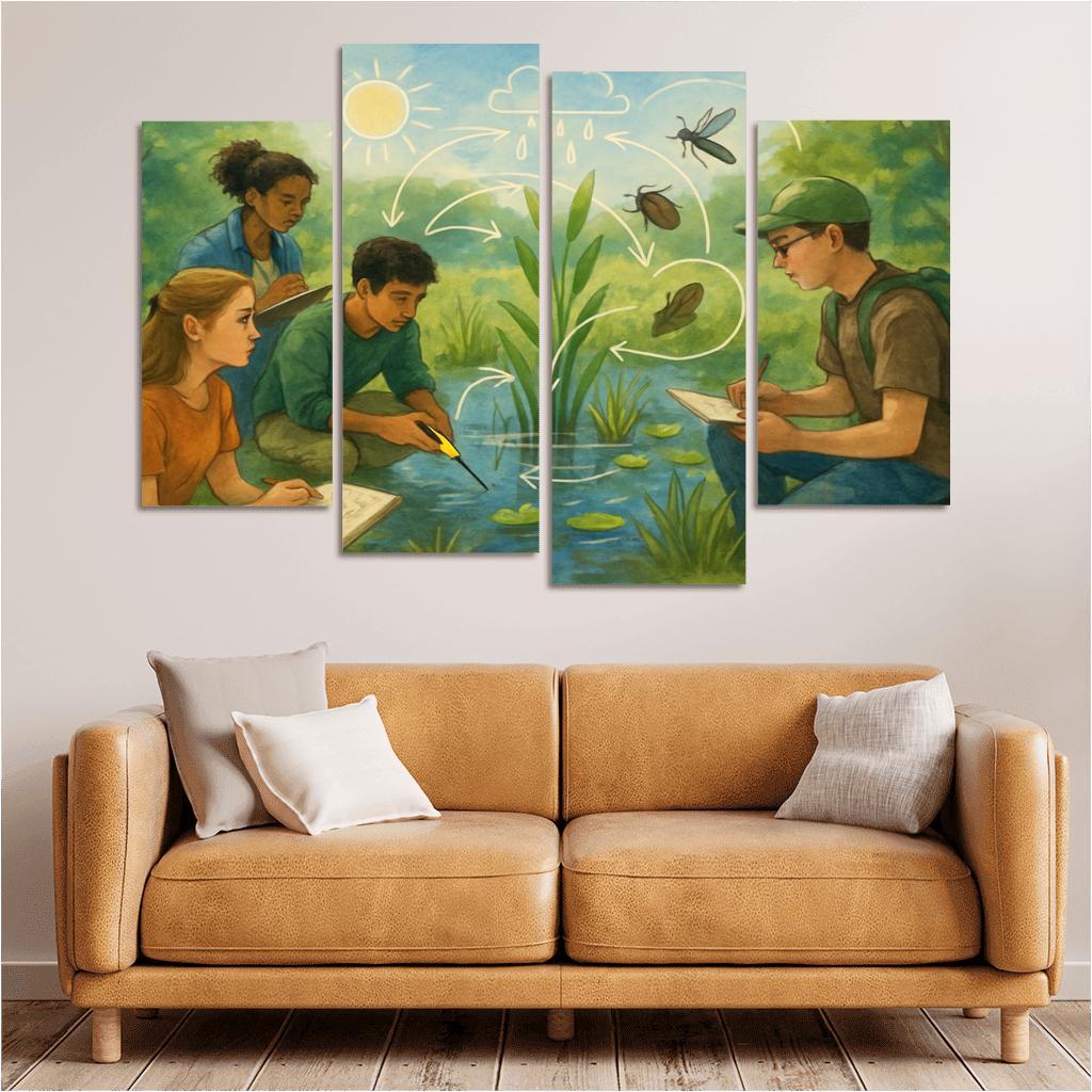 Systems Thinking Nature Lab oil paintings frame