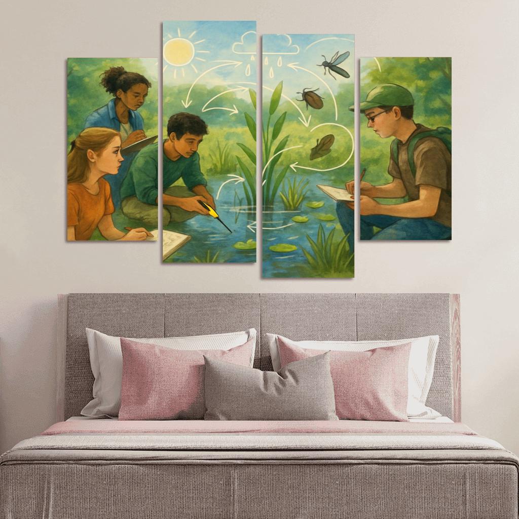 Systems Thinking Nature Lab oil paintings frame