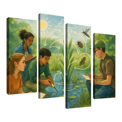 Systems Thinking Nature Lab oil paintings frame