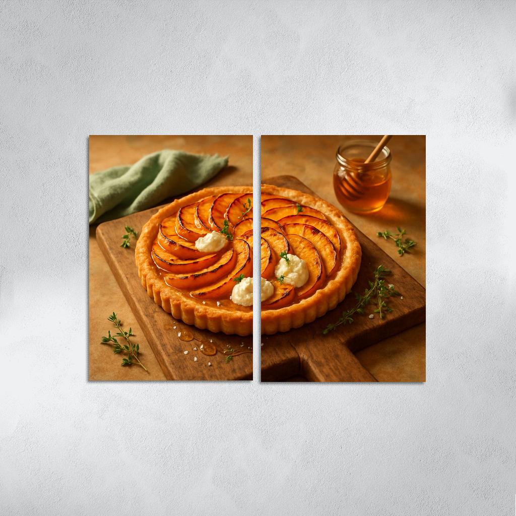 Smoky Peach And Ricotta Tart With Honeyed Thyme multi-panel paintings