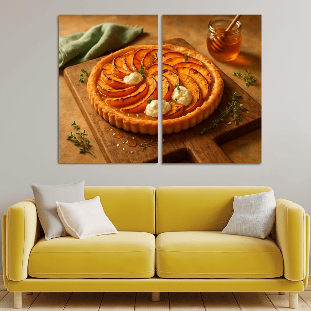 Smoky Peach And Ricotta Tart With Honeyed Thyme multi-panel paintings