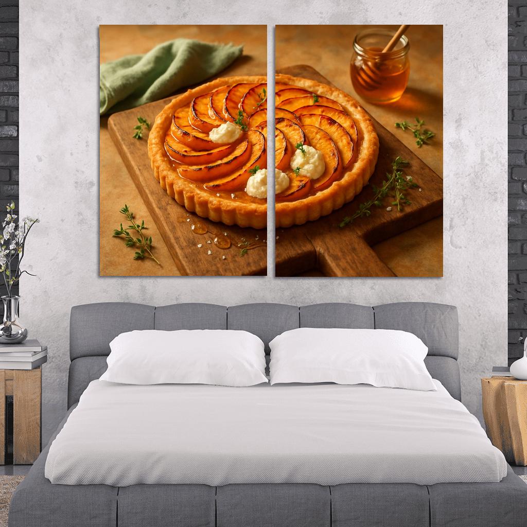Smoky Peach And Ricotta Tart With Honeyed Thyme multi-panel paintings