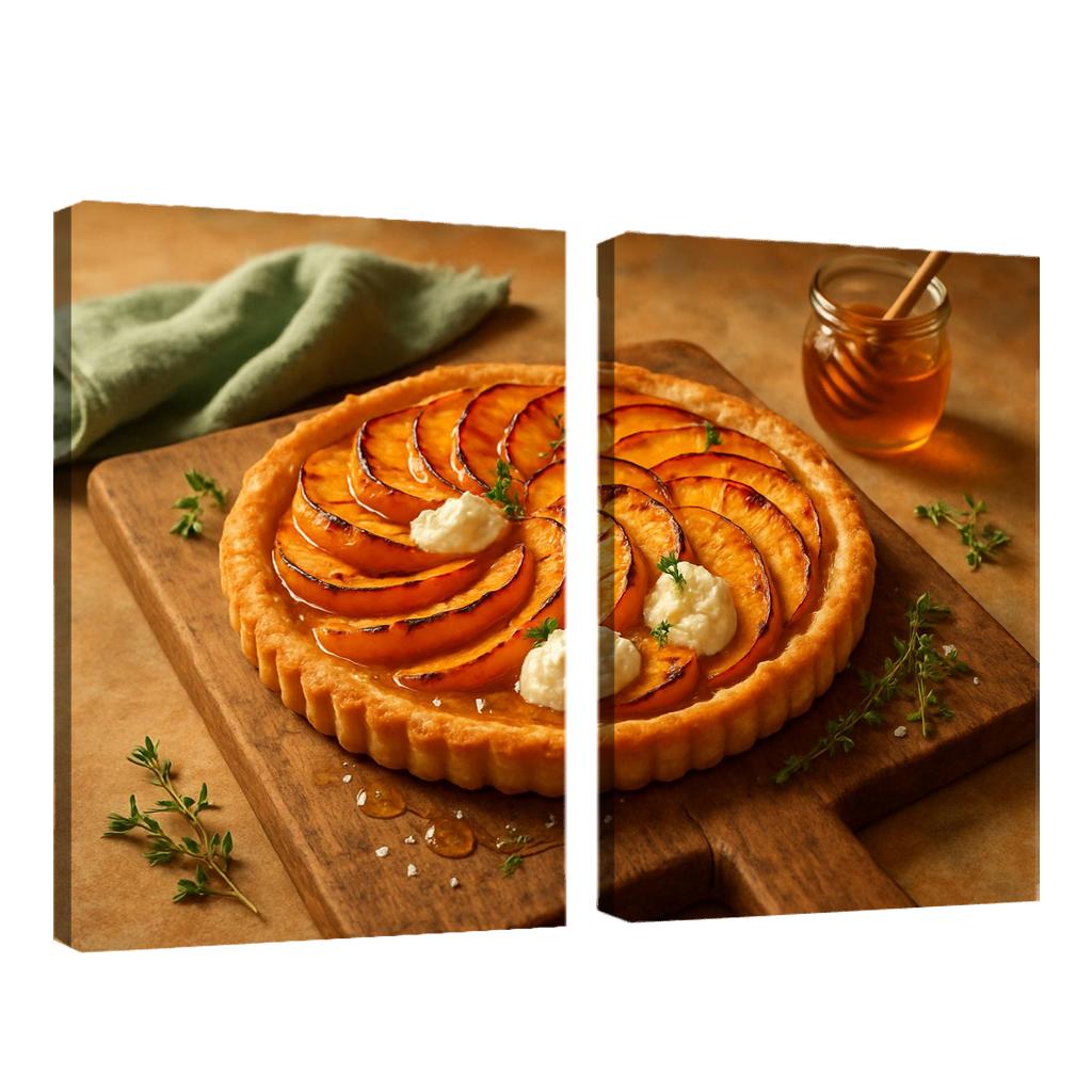 Smoky Peach And Ricotta Tart With Honeyed Thyme multi-panel paintings
