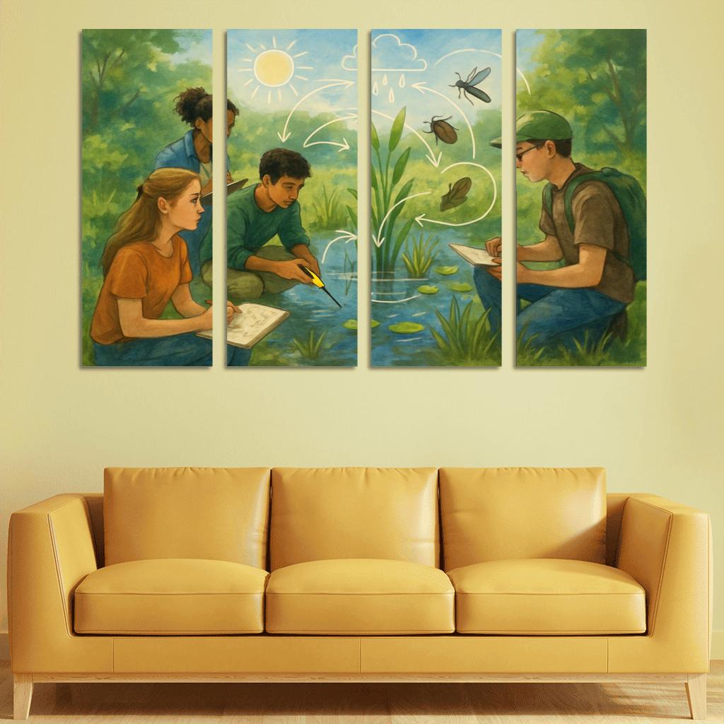 Systems Thinking Nature Lab oil paintings frame