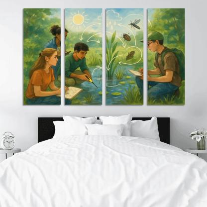 Systems Thinking Nature Lab oil paintings frame