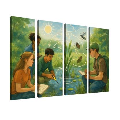 Systems Thinking Nature Lab oil paintings frame