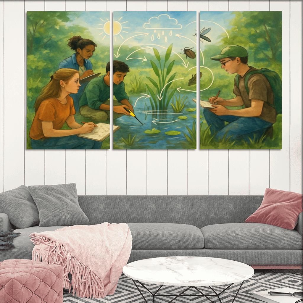 Systems Thinking Nature Lab oil paintings frame